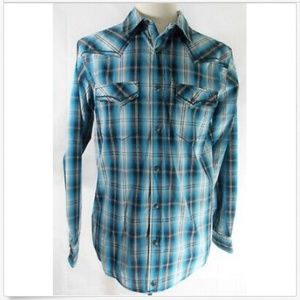 CODY JAMES Western Apparel Blue Black White Plaid